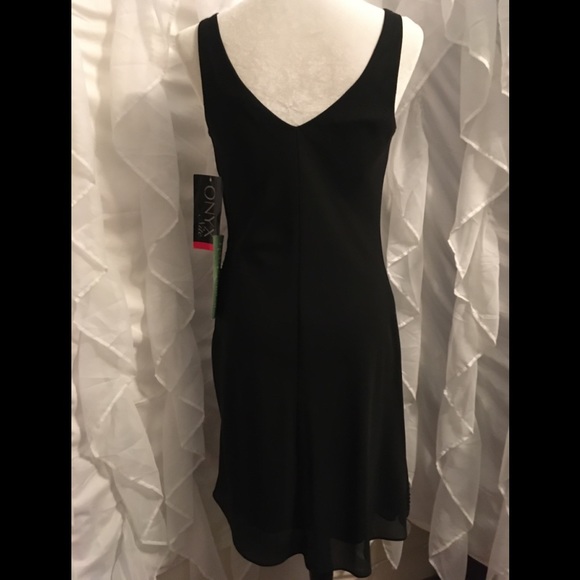 🆕 Onyx Nite, Elegant Little Black Dress, Sz 8 - Picture 2 of 8